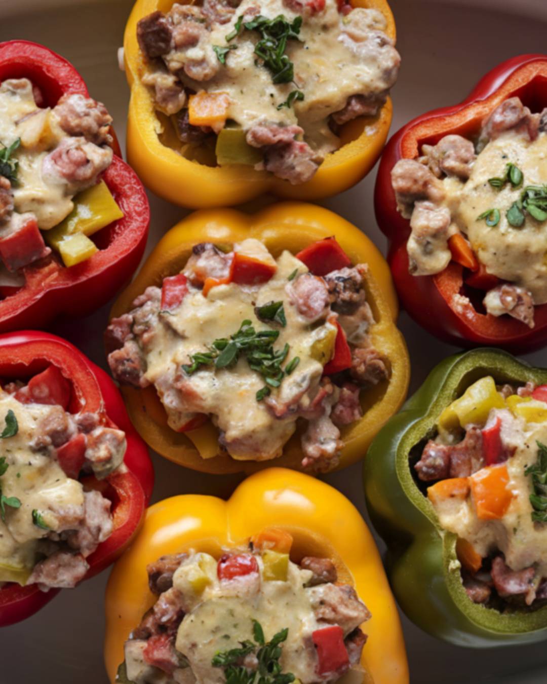 Balkanagan – Stuffed Bell Pepper Balkan stuffed bell peppers with beef and rice in tomato sauce